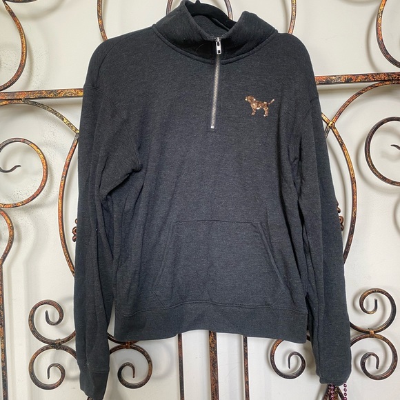 Gold sequin Pink half zip - Picture 2 of 3